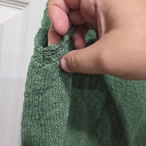 J.Crew Green Bouclé Knit V-Neck Sweater Tank Size Large - Picture 6 of 8